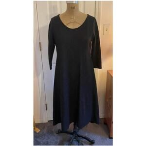 Eileen Fisher Knit Wool Charcoal Dress M